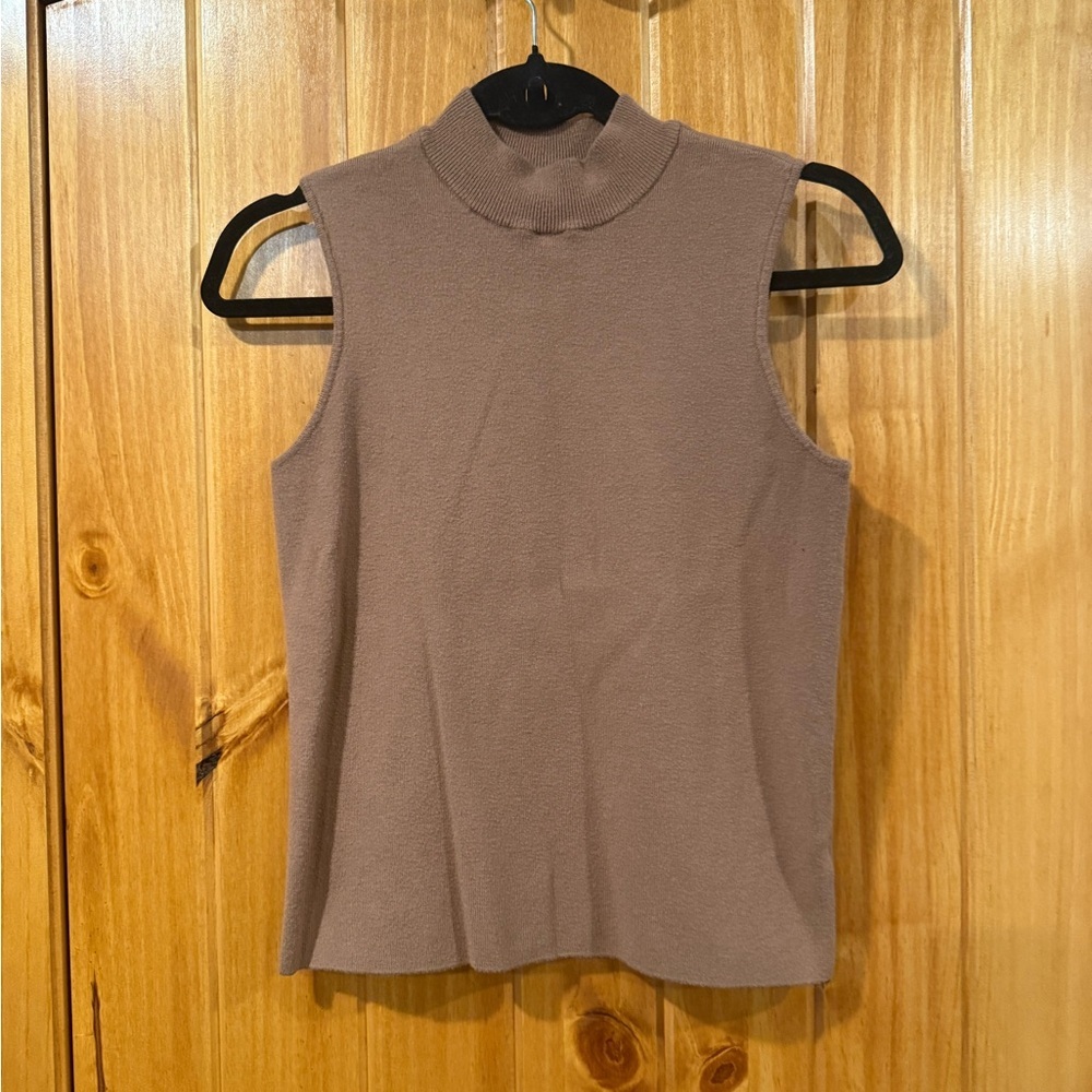 Marled Sleeveless Brown Tank Top